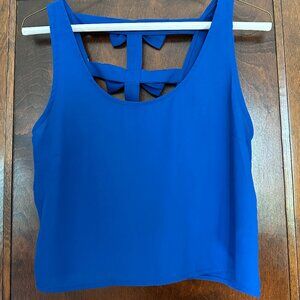 Charlotte Russe Blue Crop Top with Bow Detail
